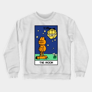 the moon tarot card but it's garfield Crewneck Sweatshirt